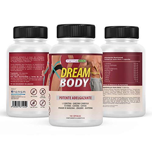 Dreambody | Redefine y tonifica tu figura | Potente quemagrasas, termogénico y saciante del apetito | Fórmula natural con Garcinia Cambogia | Adelgazante sin efectos rebote | 100 cápsulas