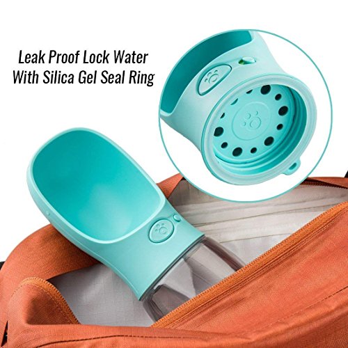 DryMartine Botella de Agua para Perro, Botella Portátil de Agua Potable para Mascotas al Aire Libre, Resina Plástica ABS Ambiental (Azul)