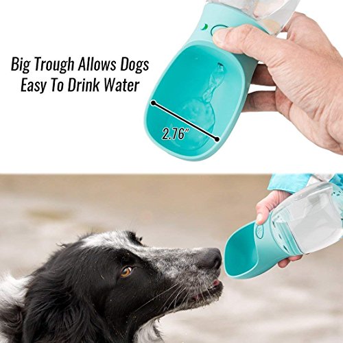 DryMartine Botella de Agua para Perro, Botella Portátil de Agua Potable para Mascotas al Aire Libre, Resina Plástica ABS Ambiental (Azul)