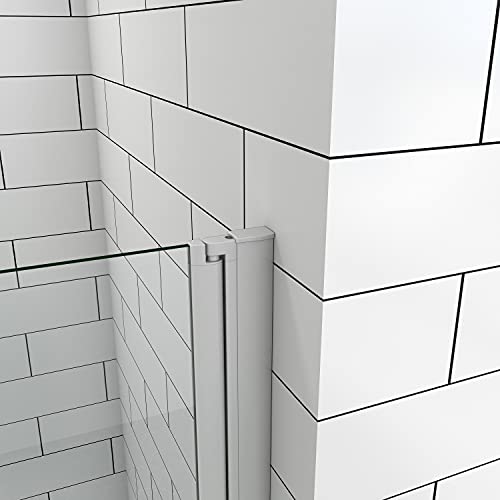 Ducha Casa 140x80cm Mampara de bañera abatible, Aluminio mate, Cristal 5mm templado