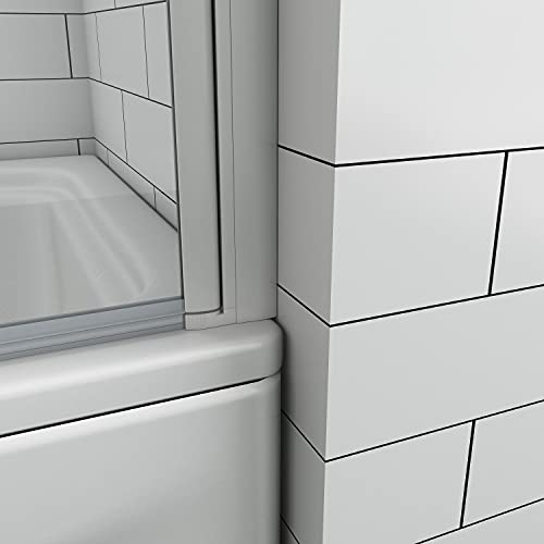 Ducha Casa 140x80cm Mampara de bañera abatible, Aluminio mate, Cristal 5mm templado