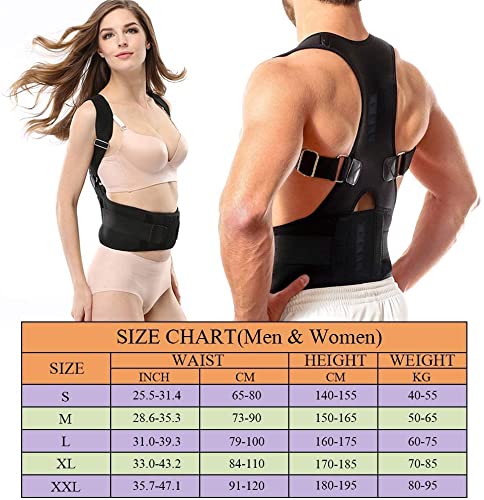 Ducomi Corrector de Espalda y Hombro MAGNETIC (800 Gauss) - Ajustable Corrector de Postura Mujer o Hombre (Beige, M)