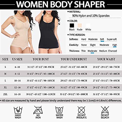 DUCOMISHAPER Camiseta sin Mangas de Ropa Interior para Mujer - Camisa Interior Adelgazante 3 en 1 Modelado Push Up - Fajas con Copas Extraíbles - Moldeadora Transpirable e Invisible (M, Nude)