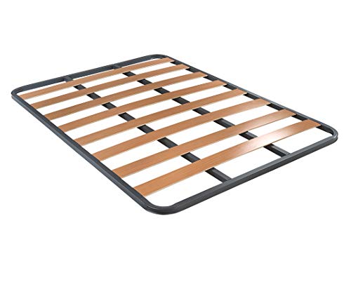 Duérmete Online Duérmete-Somier de Láminas Basic Estructura 30x30mm Sin Patas, Tubo Acero 30 x 30 mm, Pintura Epoxi Gris, 90x190