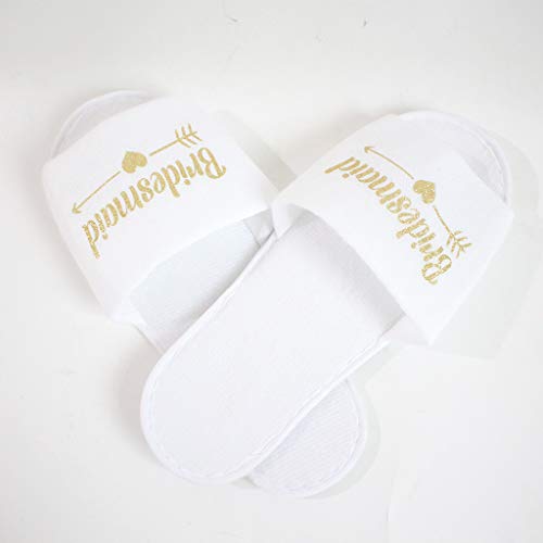 DUESI Zapatillas de Boda, Pijamas de Novia, decoración de Fiesta para Dama de Honor, Zapatilla desechable para Hotel