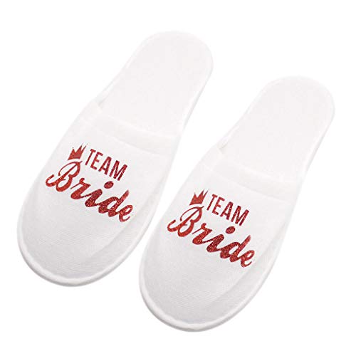 DUESI Zapatillas de Boda, Pijamas de Novia, decoración de Fiesta para Dama de Honor, Zapatilla desechable para Hotel