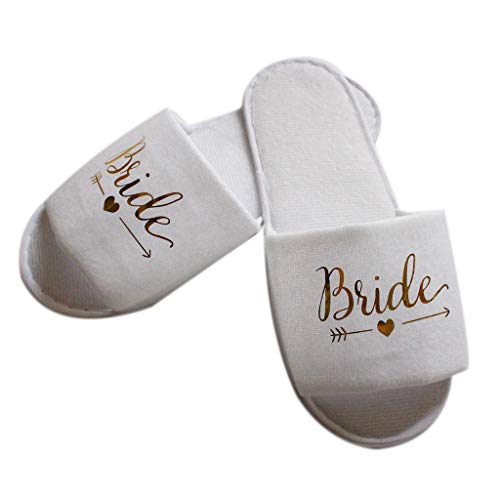 DUESI Zapatillas de Boda, Pijamas de Novia, decoración de Fiesta para Dama de Honor, Zapatilla desechable para Hotel