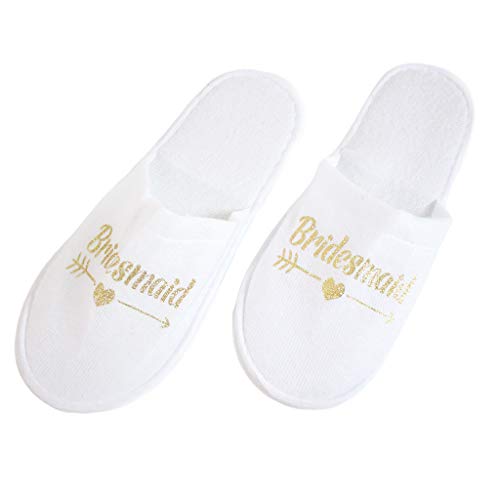 DUESI Zapatillas de Boda, Pijamas de Novia, decoración de Fiesta para Dama de Honor, Zapatilla desechable para Hotel