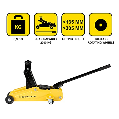 Dunlop Carro hidráulico/Gato de tijera-2000 Kilo-Amarillo y Negro