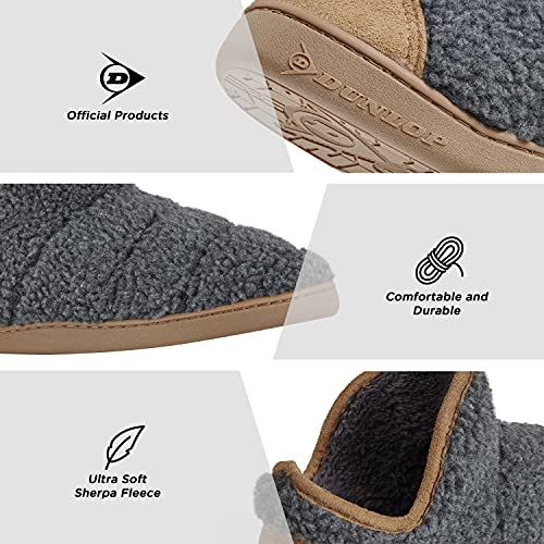 Dunlop Zapatillas Casa Hombre Altas, Pantuflas Hombre Forro Borreguito, Zapatillas Hombre Bota Con Suela Antideslizante, Regalos Para Hombres Adolescentes (Gris, 44 EU, numeric_44)