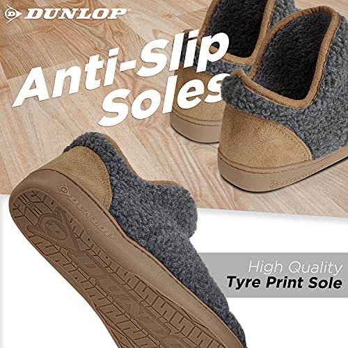 Dunlop Zapatillas Casa Hombre Altas, Pantuflas Hombre Forro Borreguito, Zapatillas Hombre Bota Con Suela Antideslizante, Regalos Para Hombres Adolescentes (Gris, 44 EU, numeric_44)