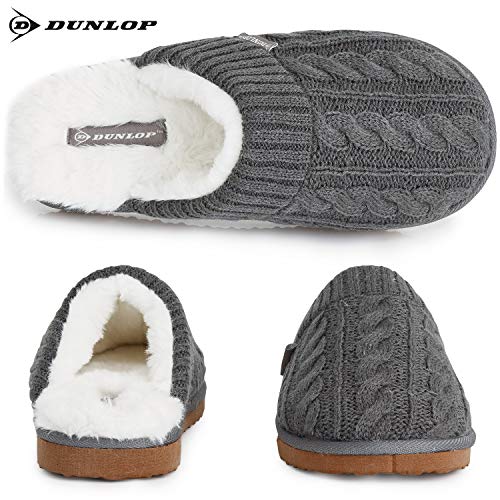 Dunlop Zapatillas Casa Hombre, Pantuflas Hombre De Forro Polar Suave, Zapatillas Hombre Con Suela Antideslizante Interior Exterior (44 EU, Gris Oscuro, numeric_44)