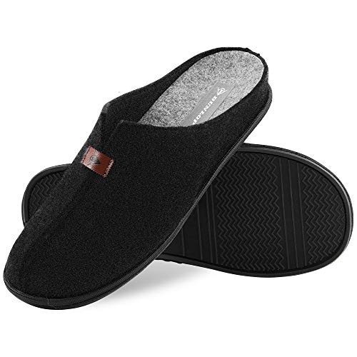 Dunlop Zapatillas Casa Hombre, Zapatillas Hombre Forro de Felpa, Pantuflas Hombre Suela Antideslizante, Regalos para Hombre y Adolescentes Talla 41-46 (43, Negro, Numeric_43)