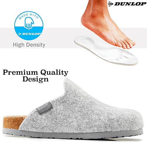 Dunlop Zapatillas Casa Mujer, Pantuflas Mujer, Zapatillas Mujer con Suela Antideslizante, Regalos Para Mujer y Chica Adolescente Talla 37-41 (38 EU, Corazón Gris, numeric_38)