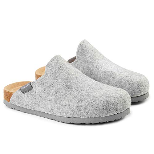 Dunlop Zapatillas Casa Mujer, Pantuflas Mujer, Zapatillas Mujer con Suela Antideslizante, Regalos Para Mujer y Chica Adolescente Talla 37-41 (38 EU, Corazón Gris, numeric_38)