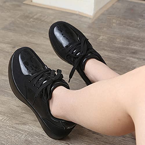 DXDUI Zapatos Tacón Negativo para Mujer Corrección Cifosis Lumbar Zapatos para Caminar Invertidos Cervicales Zapatos Delanteros Bajos para Trabajo Senderismo Caminar Deportes,39