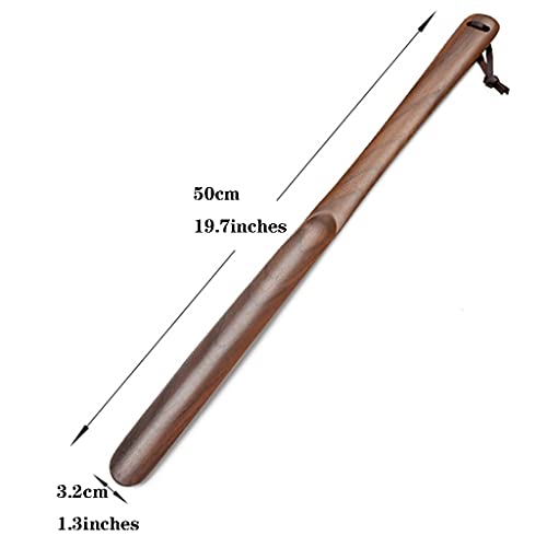 DXIUMZHP Calzador Largo Cucharas para Zapatos De Madera De Nogal Negro, Cuerno De Zapato De Madera Maciza Superlargo, para Hoteles Familiares, Fácil De Colgar con Cuerda