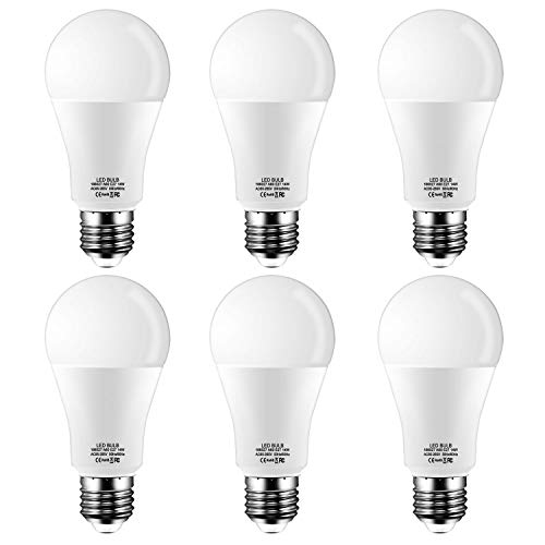 E27 LED Bombilla,14W equivalente a 120W,Luz Blanca Fría 6000k,1200 lumen,No regulable,Pack de 6 Unidades