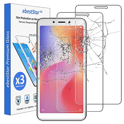 ebestStar - [Lote x3 Cristal Templado Compatible con Xiaomi Redmi 6 6A Protector de Pantalla, Película Vidrio Protectora Ultrafina, Dureza 9H, Sin-Burbujas [Aparato: 147.5 x 71.5 x 8.3mm, 5.45'']