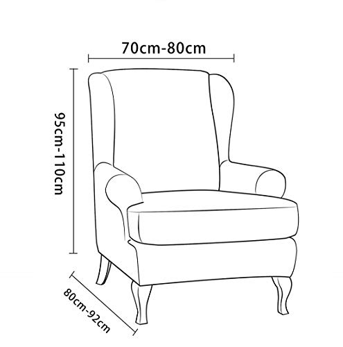 EBETA Jacquard Funda de Sillón Funda Orejero elástica, Funda Cubre Sillón Relax 1 Plaza, Funda Cojín Independiente (Blanco)