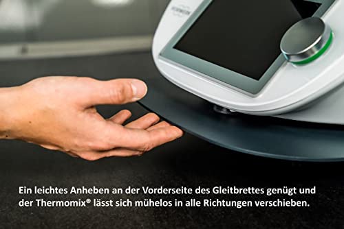 ECHTSTAHL Tabla deslizante para Thermomix® TM5 / TM6, fabricada en Alemania (antracita).