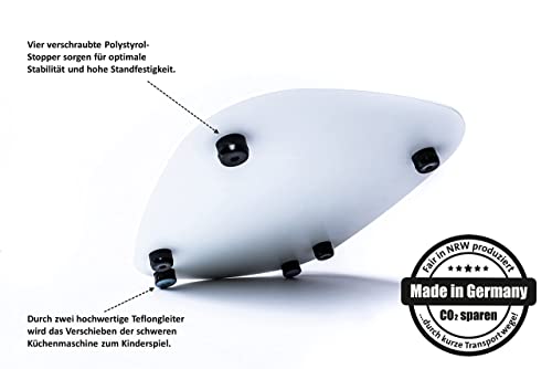 ECHTSTAHL Tabla deslizante para Thermomix® TM5 / TM6, fabricada en Alemania, color blanco.