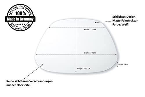 ECHTSTAHL Tabla deslizante para Thermomix® TM5 / TM6, fabricada en Alemania, color blanco.