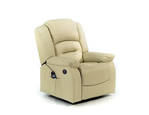 ECODE Sillón de Masaje Levantapersonas Maximum. 9 Modos de Masaje, Sistema Elevador por botonera con USB y Leds (Beige)