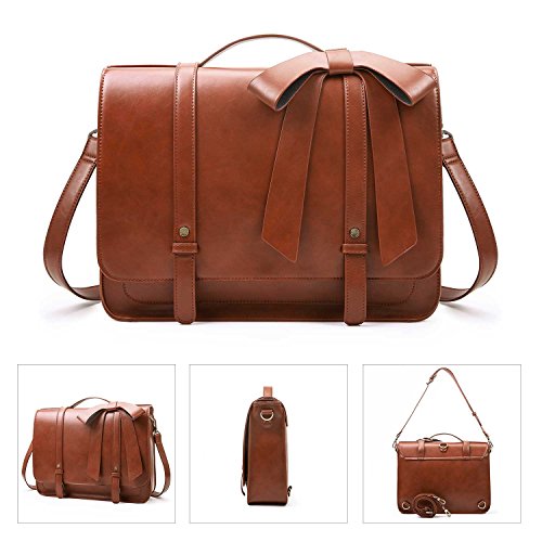 ECOSUSI Maletín para Mujer para Portátil de 14 Pulgadas Bolsa de Hombro Bolsa para Computadora Arco Desmontable