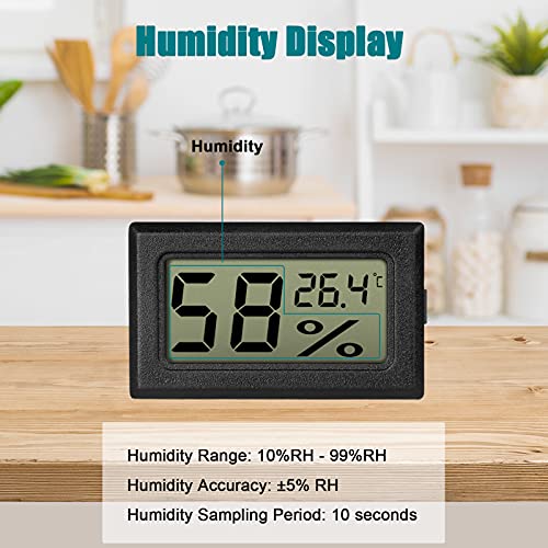EEEKit 2-Pack LCD Termómetro Digital de Temperatura, Humedad Termómetro, Mini Termómetro Digital Higrómetro y Medidor de Humedad para Invernadero/Coches/Hogar/Oficina, Negro