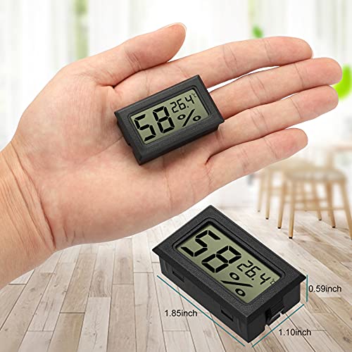 EEEKit 2-Pack LCD Termómetro Digital de Temperatura, Humedad Termómetro, Mini Termómetro Digital Higrómetro y Medidor de Humedad para Invernadero/Coches/Hogar/Oficina, Negro