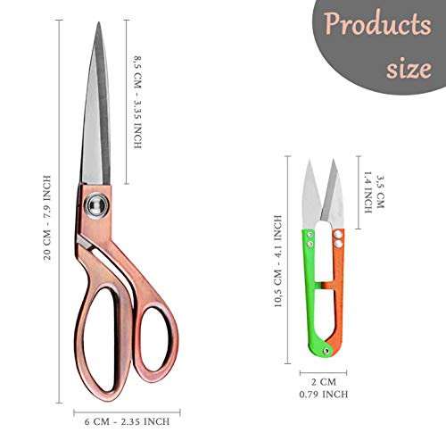 EFC Global Tijeras Costura Profesional modista con Corta Hilos Tijeras de Costura Acero Inoxidable Tijeras modista Tela Ropa Sastre de Coser Bordar