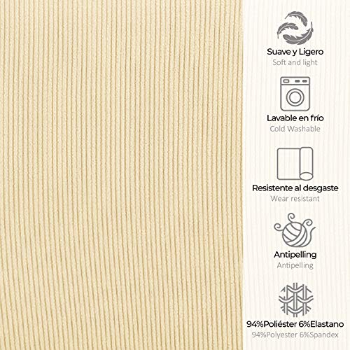 Eiffel Textile Funda de Sofa Milan Elastica, 94% poliéster 6% Elastano, Marfil, Relax