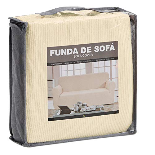 Eiffel Textile Funda de Sofa Milan Elastica, 94% poliéster 6% Elastano, Marfil, Relax