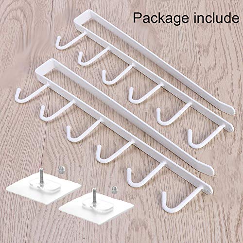 EigPluy 2 piezasTazas Soportes Debajo del Gabinete Taza Almacenamiento Ganchos Utensilios Cocina Colgando Rack