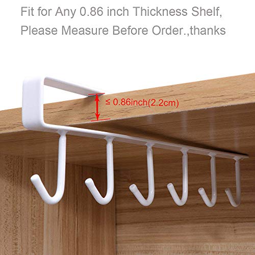 EigPluy 2 piezasTazas Soportes Debajo del Gabinete Taza Almacenamiento Ganchos Utensilios Cocina Colgando Rack