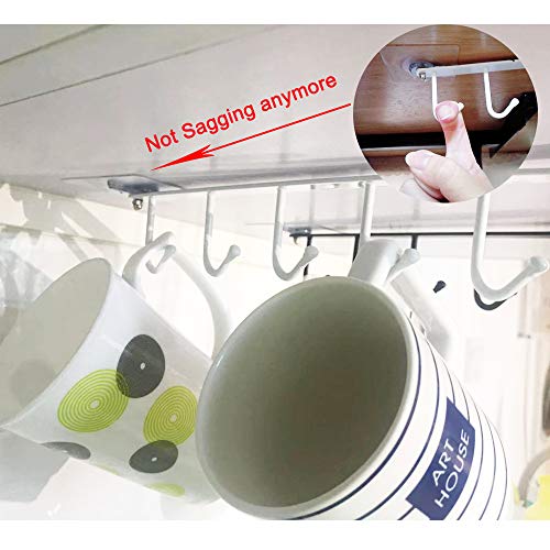 EigPluy 2 piezasTazas Soportes Debajo del Gabinete Taza Almacenamiento Ganchos Utensilios Cocina Colgando Rack