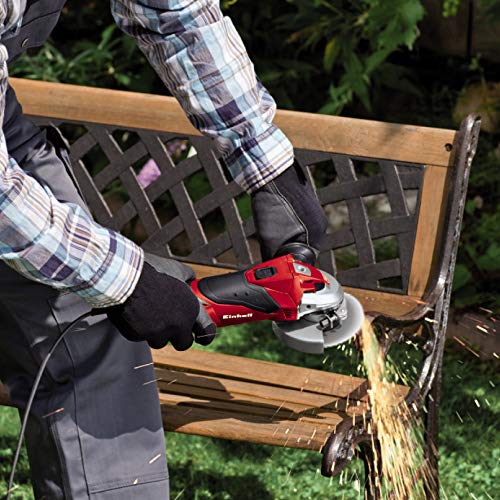 Einhell Amoladora angular TC-AG 115 (500 W, 12000 min.-1 velocidad, disco-Ø de 115mm, protector de disco, bloqueo de husillo, cabezal de engranaje de aluminio plano)