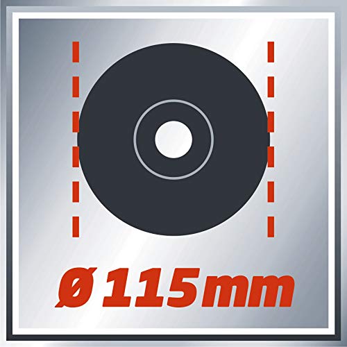 Einhell Amoladora angular TC-AG 115 (500 W, 12000 min.-1 velocidad, disco-Ø de 115mm, protector de disco, bloqueo de husillo, cabezal de engranaje de aluminio plano)