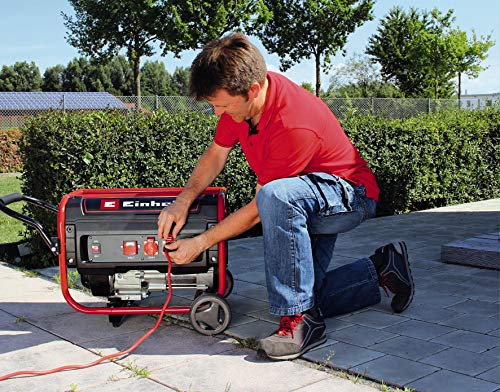 Einhell Generador eléctrico (gasolina) TC-PG 35/E5 (máx. 3100 W, motor de 4 tiempos con bajas emisiones, 2 tomas de 230 V, 15 L tanque, función AVR, interruptor de sobrecargas)