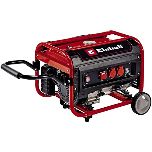 Einhell Generador eléctrico (gasolina) TC-PG 35/E5 (máx. 3100 W, motor de 4 tiempos con bajas emisiones, 2 tomas de 230 V, 15 L tanque, función AVR, interruptor de sobrecargas)
