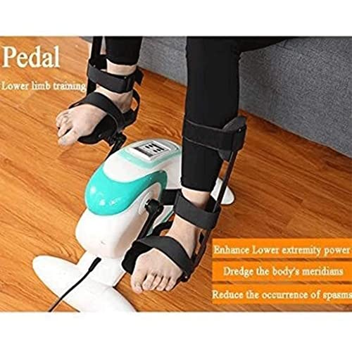Ejercitador de pedal plegable, Ejercitador de pedal de bicicleta debajo del escritorio con pantalla electrónica, Máquina de entrenamiento de rehabilitación de hemiplejia para el hogar de terapia fís