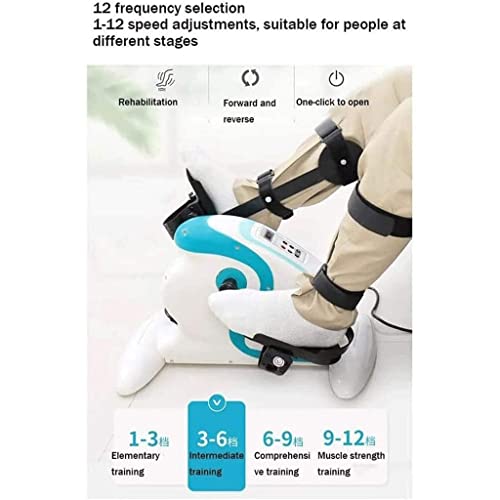 Ejercitador de pedal plegable, Ejercitador de pedal de bicicleta debajo del escritorio con pantalla electrónica, Máquina de entrenamiento de rehabilitación de hemiplejia para el hogar de terapia fís