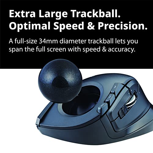 ELECOM-Japan Brand- Wireless Index Finger Trackball Mouse , EX-G Series 2.4GHz, 8 Buttons, Tilt Function/ Black / M-DT2DRBK