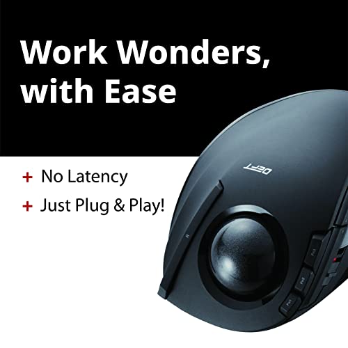 ELECOM-Japan Brand- Wireless Index Finger Trackball Mouse , EX-G Series 2.4GHz, 8 Buttons, Tilt Function/ Black / M-DT2DRBK