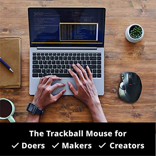 ELECOM Ratón de Trackball inalámbrico de 2,4 GHz, función de 6 botones con seguimiento suave, sensor óptico de precisión para juegos (M-XT2DRBK)
