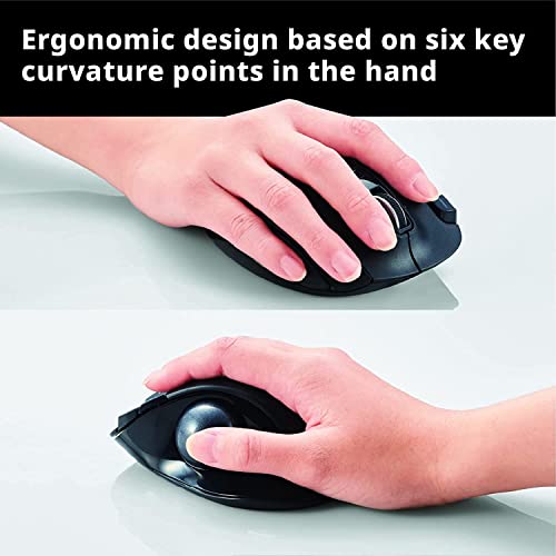 ELECOM Ratón de Trackball inalámbrico de 2,4 GHz, función de 6 botones con seguimiento suave, sensor óptico de precisión para juegos (M-XT2DRBK)