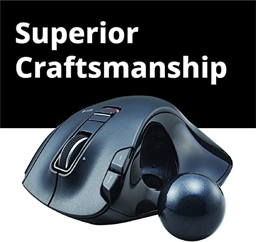 ELECOM Ratón de Trackball inalámbrico de 2,4 GHz, función de 6 botones con seguimiento suave, sensor óptico de precisión para juegos (M-XT2DRBK)