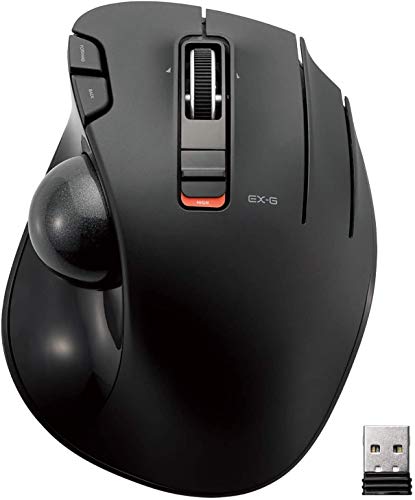 ELECOM Ratón de Trackball inalámbrico de 2,4 GHz, función de 6 botones con seguimiento suave, sensor óptico de precisión para juegos (M-XT2DRBK)