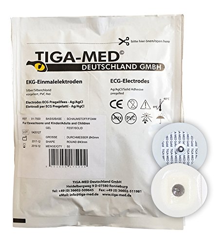 Electrodos (con gel, 45 mm, 500 unidades, desechables)